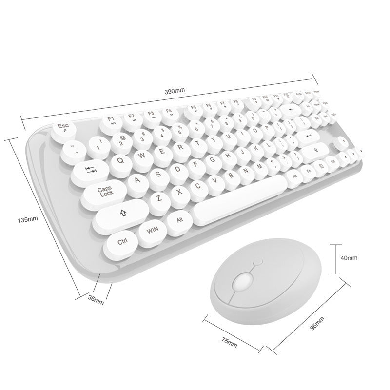 Cute Wireless Keyboard And Mouse Set In Soft Color Options