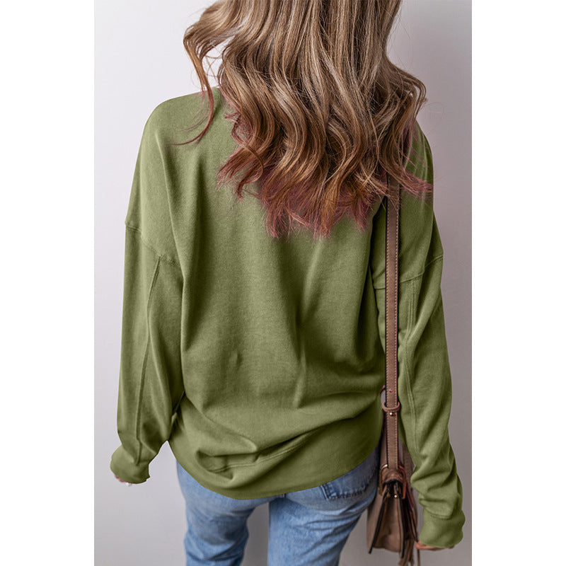 Casual Loose Shoulder Long Sleeve Bottoming Shirt For Women - The Number 1 Things