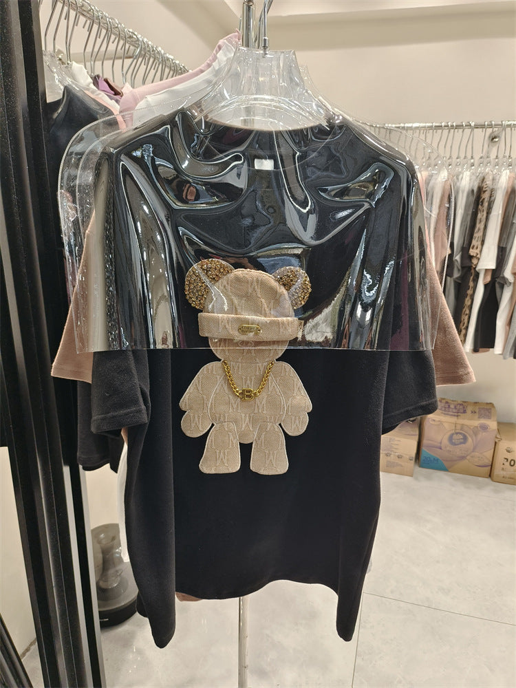 Cartoon Peplum Women's Printed Half Sleeve T-Shirt - The Number 1 Things