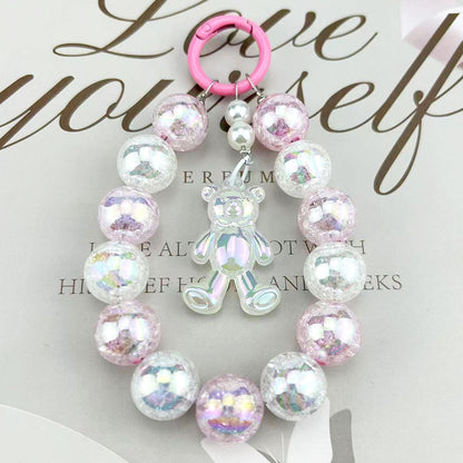 Burst Beads Luminous Bear Pendant Mobile Phone Charm - The Number 1 Things