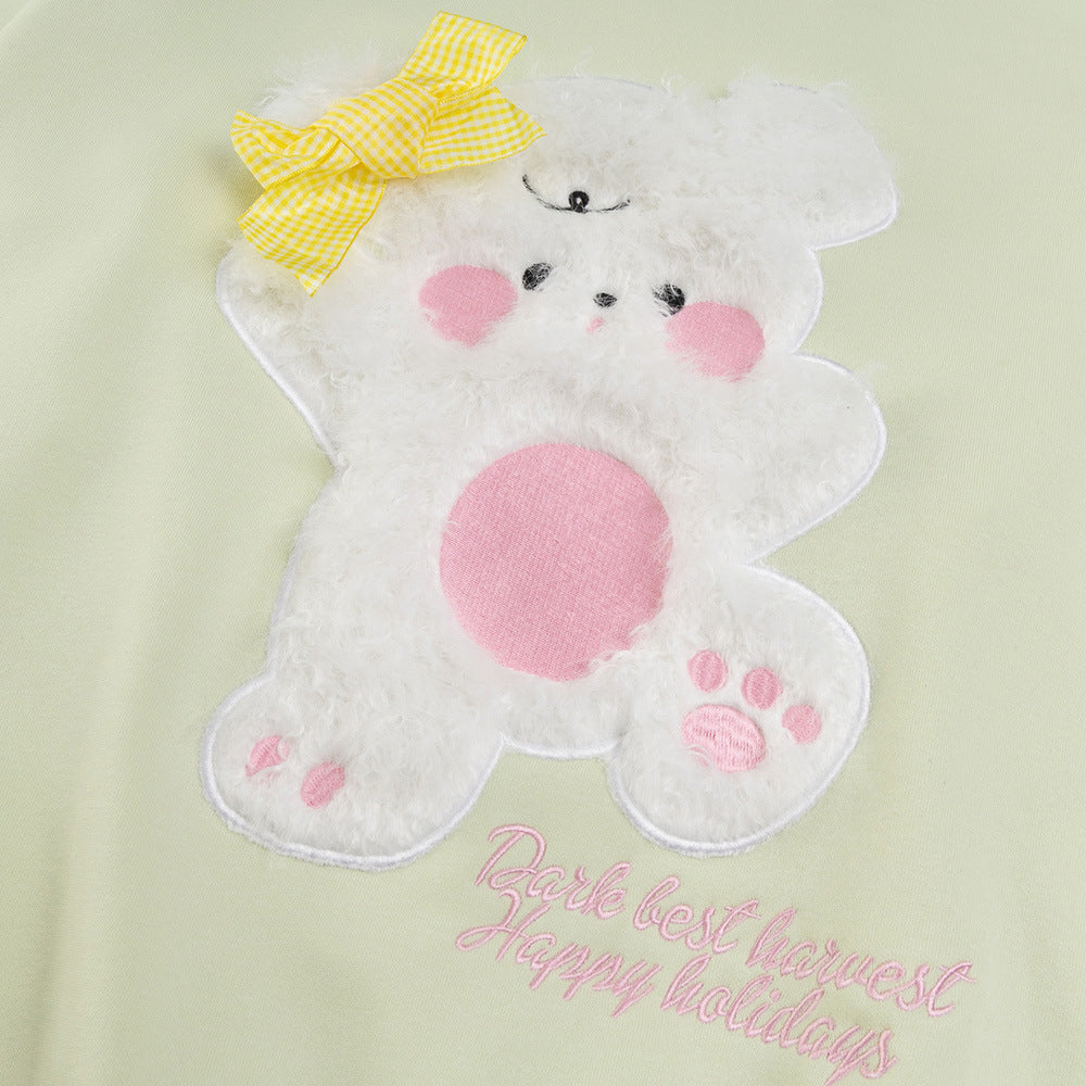 Bear Bow Decoration Hooded Bathroom