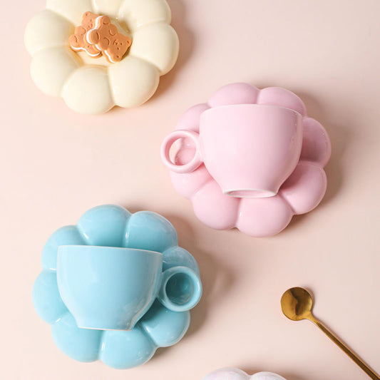 Flower Ceramic Cup And Saucer Breakfast Coffee Creative Color Underglaze Color - The Number 1 Things