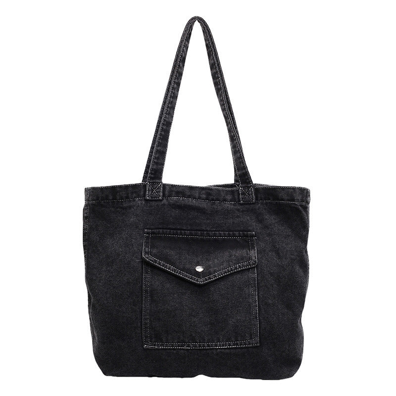 Denim Shoulder Bag Large Capacity Shopping Bag Tote Bag - The Number 1 Things