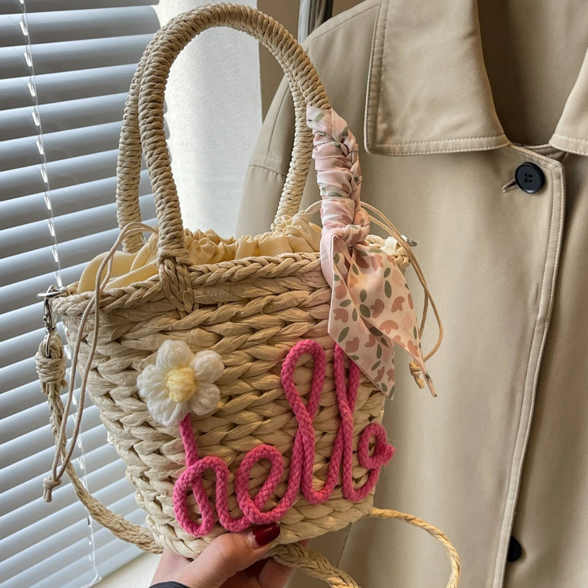 Woven Handbag Women's Fashion Letter Straw Cross Body Bag - The Number 1 Things