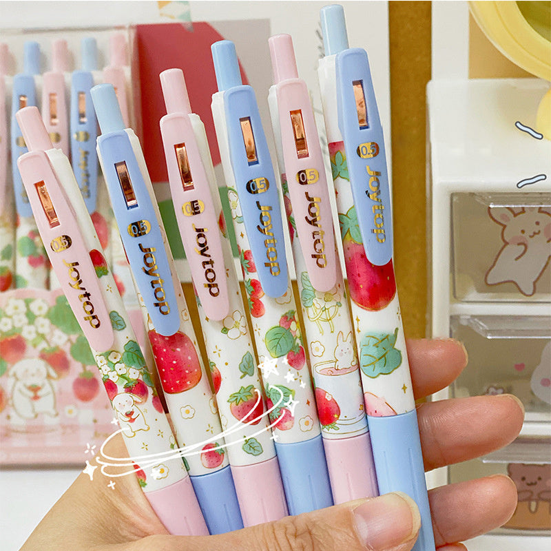 1PC Cute Gel Pens 0.5mm Kawaii Peach Strawberry - The Number 1 Things