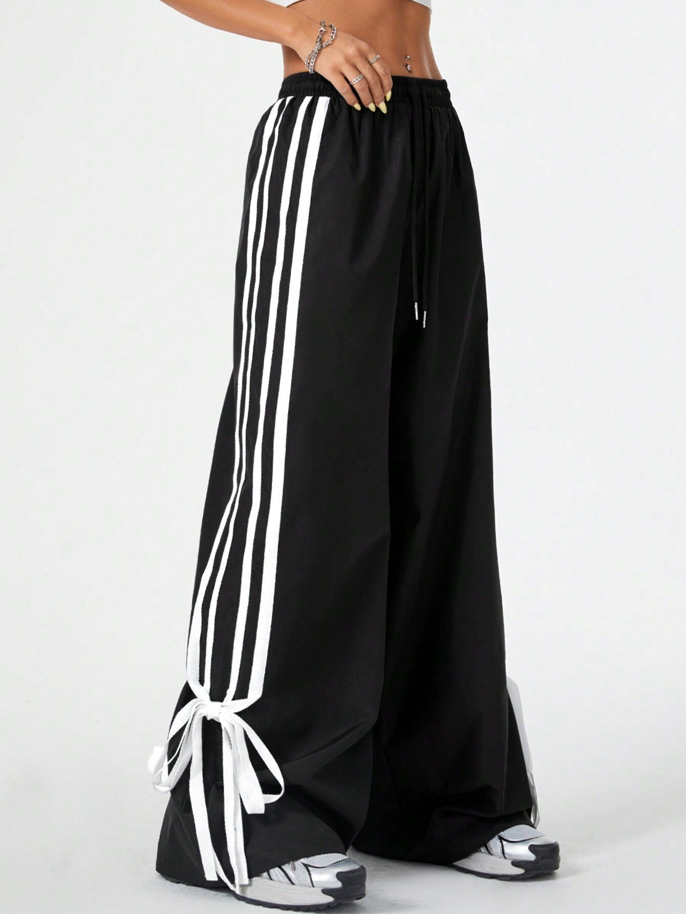 Women's Clothes Casual Pants Slimming High Waist Wide Legs Trousers