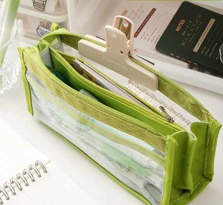 Large Capacity Six-layer Transparent Pen Bag Stationery For Primary School Students