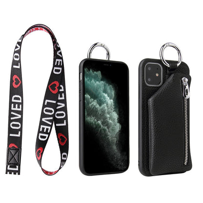 PU Leather Strap Cord Coin Purse Phone Cases Crossbody Neck Lanyard Wallet Cover - The Number 1 Things