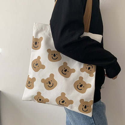 Cute Bear Canvas Tote Bag – Aesthetic & Eco-Friendly