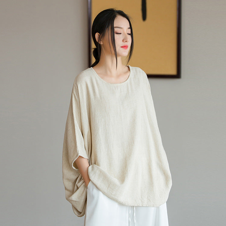 Light Literary Loose Bat Sleeve Women's Sunscreen T-shirt - The Number 1 Things