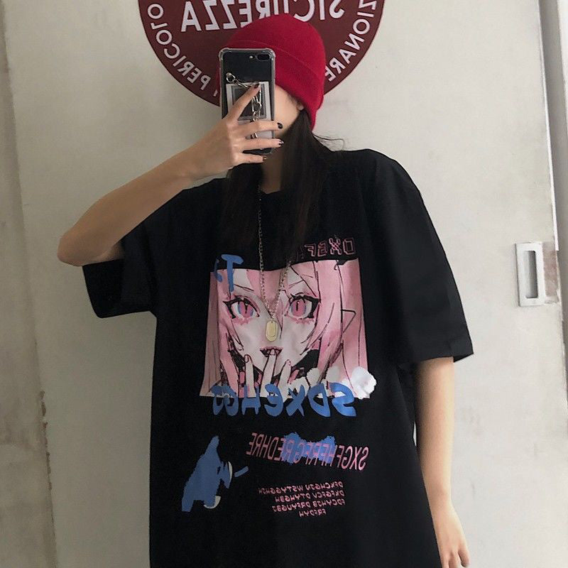 Loose Grunge Steampunk Gothic T-Shirt Women's Harajuku Clothes - The Number 1 Things