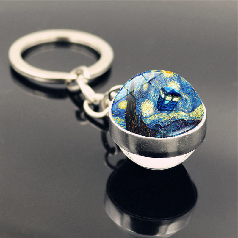 Van Gogh Starry Sunflower Keychain Pendant Creative Trinket - The Number 1 Things