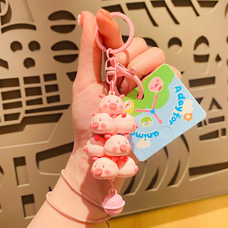Creative Cute Pet Stacked Pig Doll Keychain Pendant - The Number 1 Things