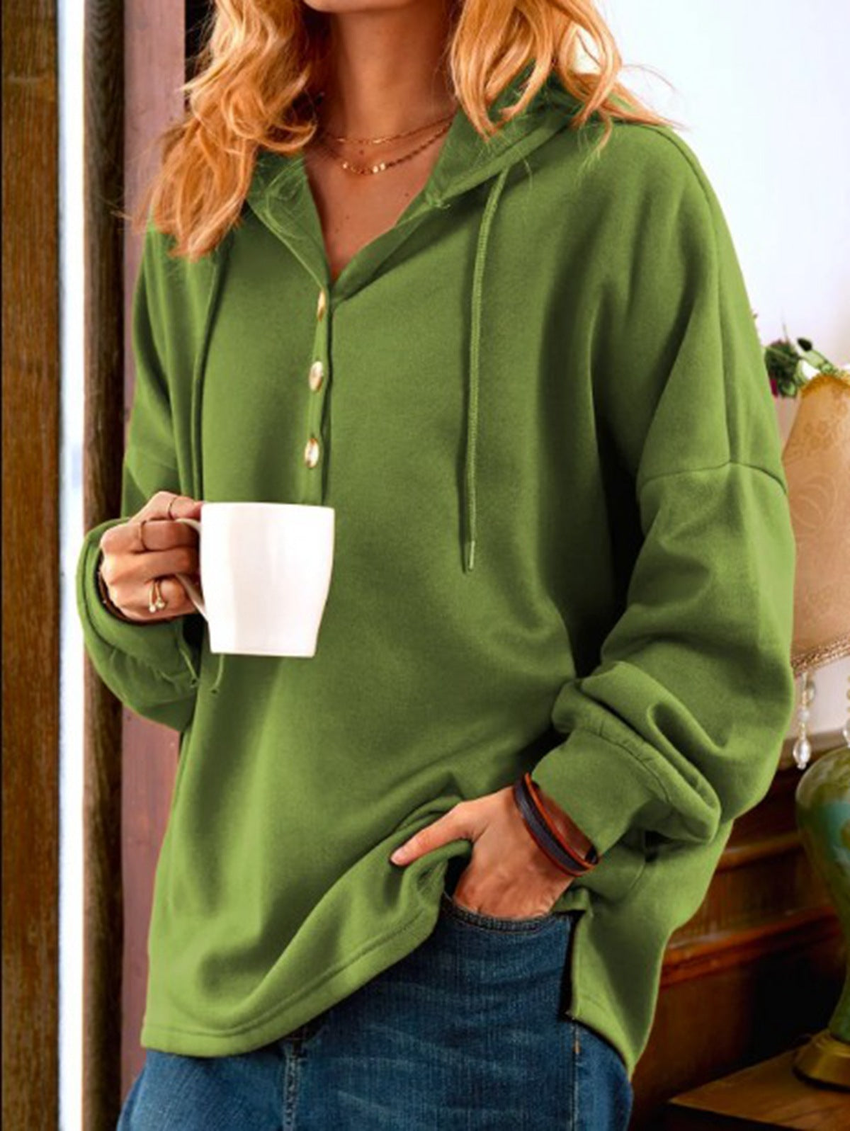 Short Casual Hooded Solid Color Cotton Commuter Sweater - The Number 1 Things