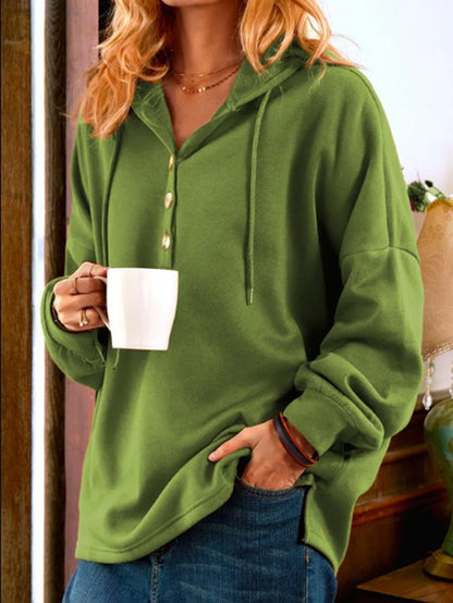Short Casual Hooded Solid Color Cotton Commuter Sweater - The Number 1 Things