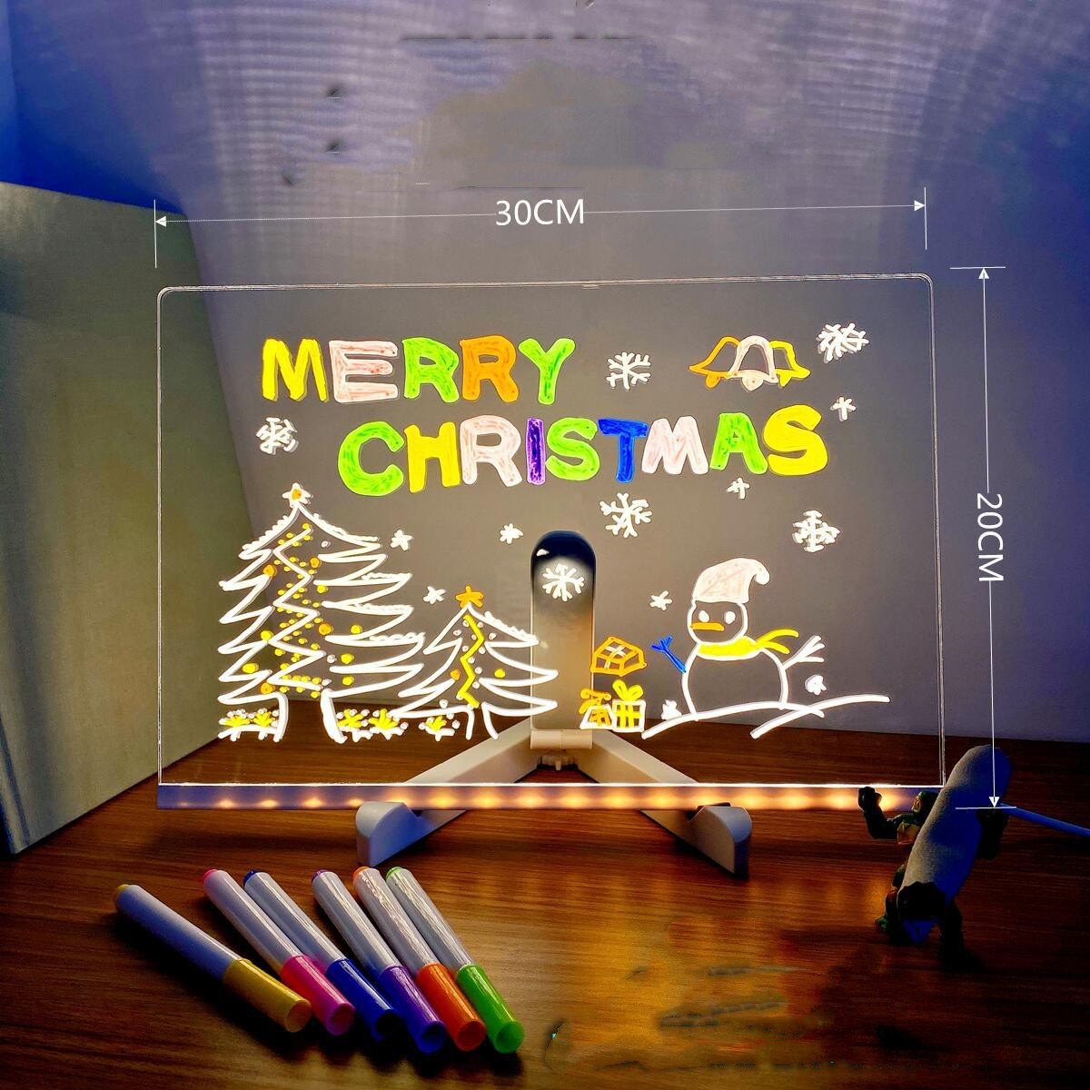 Acrylic DIY Note Board LED Night Light Creative Message Board Holiday Lamp With 7Pens USB LED Desk Lamp Note Daily Moment Painting Lamp - The Number 1 Things