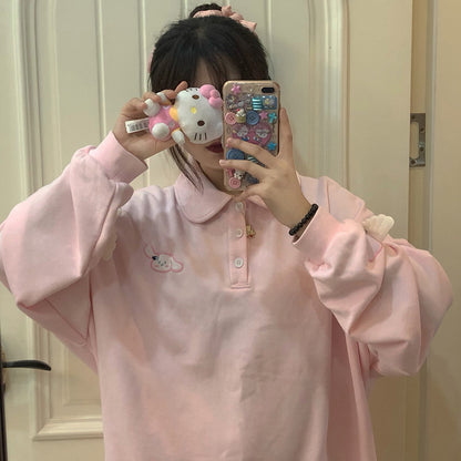 Fashion Cute Soft Sister Little Winged Rabbit Embroidered Hoodie Schoolgirl Top