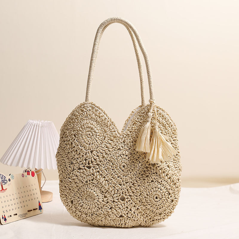 Hollow Tassel Straw Bag Large Capacity Shoulder Woven Bag - The Number 1 Things