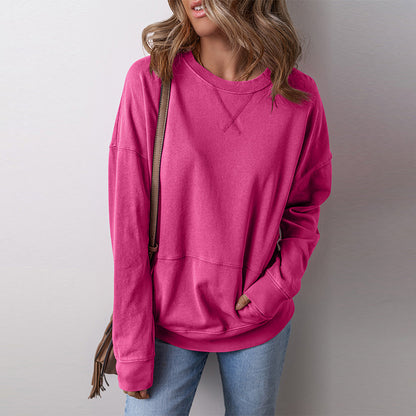 Casual Loose Shoulder Long Sleeve Bottoming Shirt For Women - The Number 1 Things