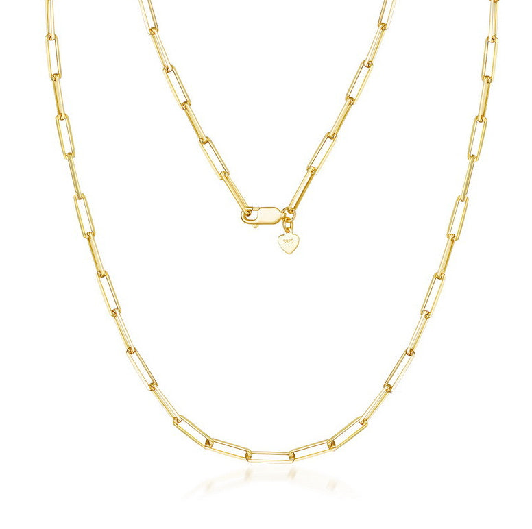 S925 Silver Plated Geometric Ellipse Long And Thick Necklace - The Number 1 Things