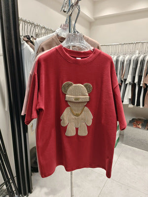 Cartoon Peplum Women's Printed Half Sleeve T-Shirt - The Number 1 Things