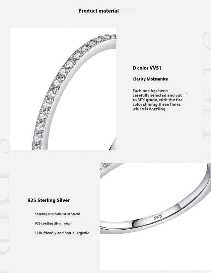 Moissanite S925 Pure Silver Eternity Ring Band - The Number 1 Things