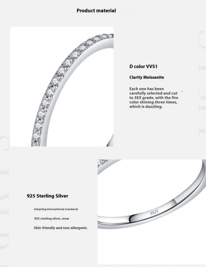 Moissanite S925 Pure Silver Eternity Ring Band - The Number 1 Things