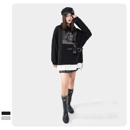Temperament And Comfort Letter Printed Hooded Sweatshirt - The Number 1 Things