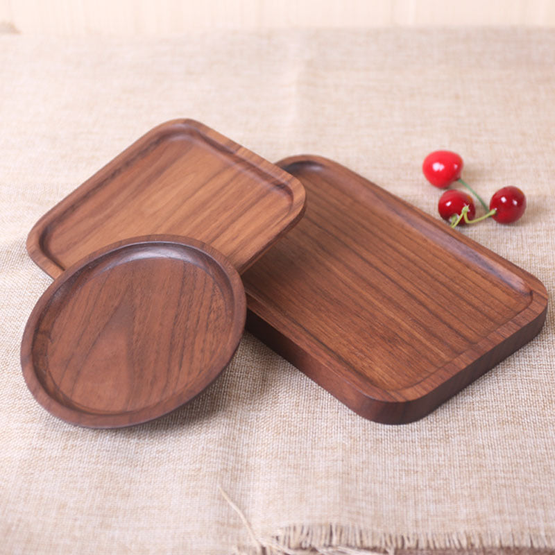 Japanese Style Wooden Black Walnut Rectangular Dinner Plate - The Number 1 Things