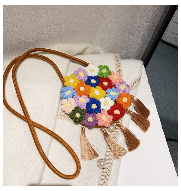 Ethnic Fluffy Bag For Women, 2025 New Fashion Trend, Floral Small Round Bag, Stylish And Versatile, Can Be Worn On One Shoulder Or Cross-body - The Number 1 Things