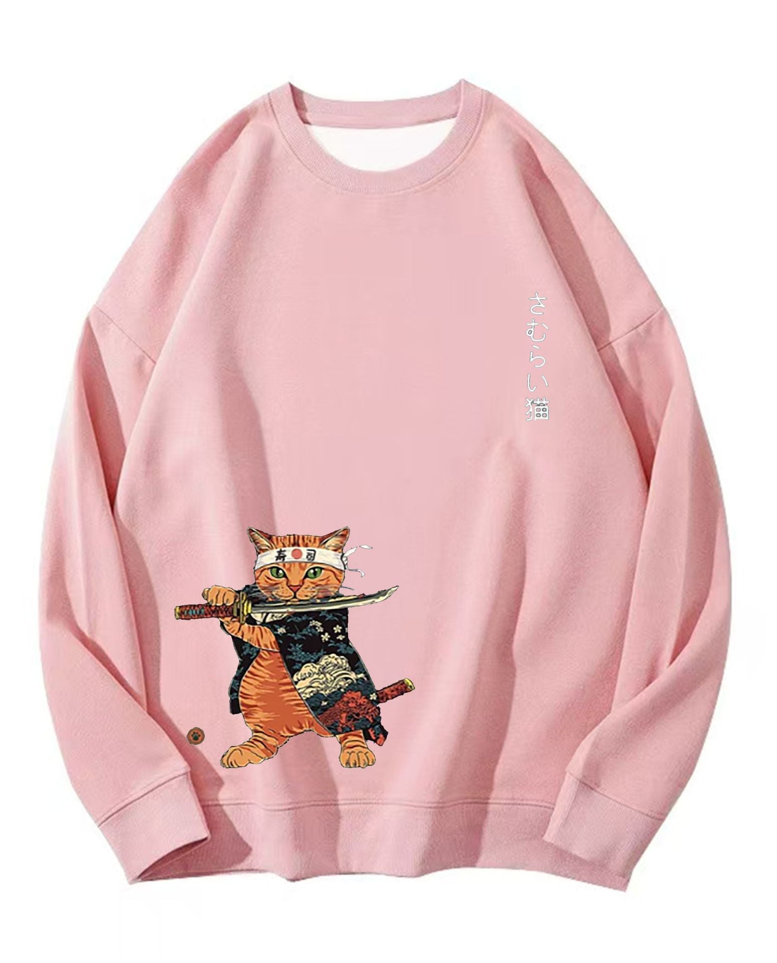 Japanese Style Large Cat Pattern Printed Round Neck Men And Women - The Number 1 Things