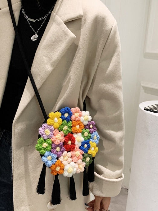 Ethnic Fluffy Bag For Women, 2025 New Fashion Trend, Floral Small Round Bag, Stylish And Versatile, Can Be Worn On One Shoulder Or Cross-body - The Number 1 Things
