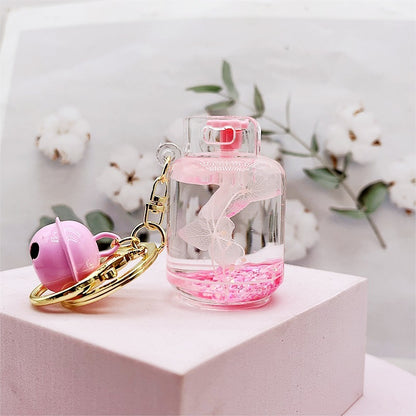 Creative Acrylic Dried Flower Oil Keychain Preserved Liquid Oil Quicksand Handbag - The Number 1 Things