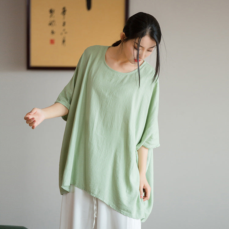 Light Literary Loose Bat Sleeve Women's Sunscreen T-shirt - The Number 1 Things