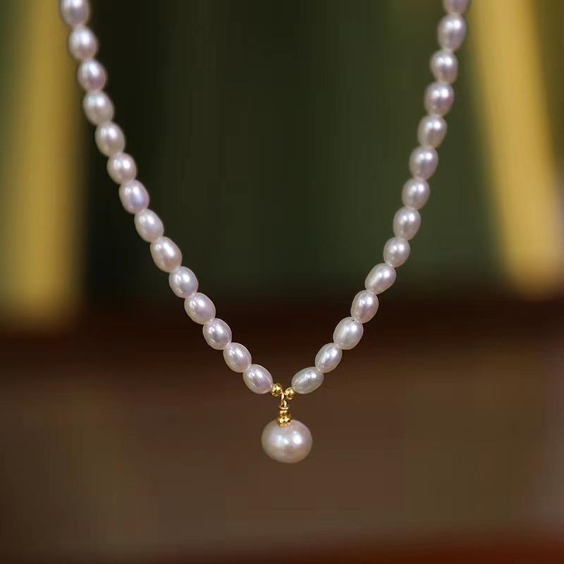 Natural Freshwater Pearl Necklace Women's Simple Fashion Elegance Retro Clavicle Chain All-matching - The Number 1 Things