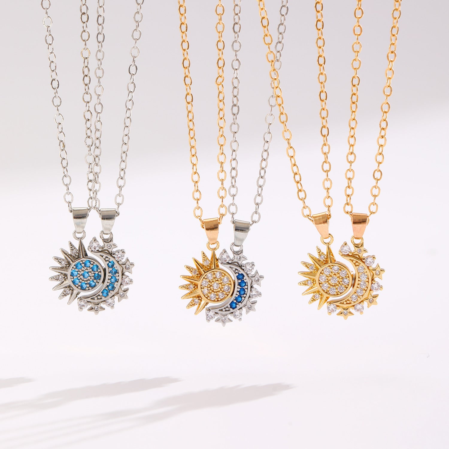 2pcs Necklace Sun And Moon Magnetic Pendant Clavicle Chain Necklace For Couple Lovers - The Number 1 Things