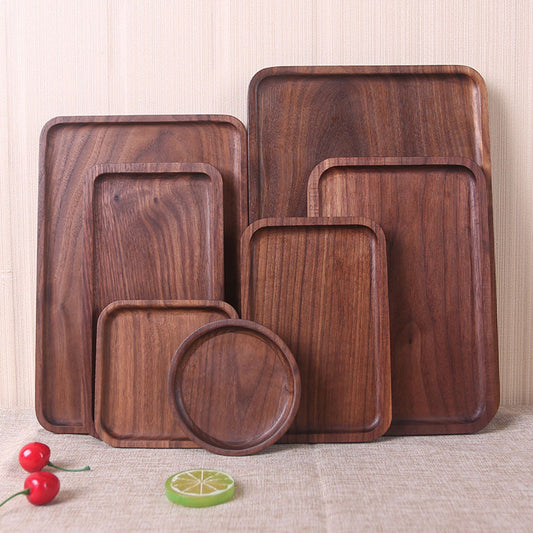 Japanese Style Wooden Black Walnut Rectangular Dinner Plate - The Number 1 Things